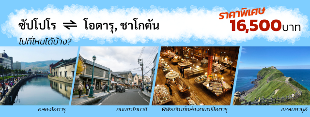 บริการรถพร้อมคนขับ ซัปโปโร โอตารุ ชาโกตัน 1 วัน ราคาพิเศษ 16,500บาท