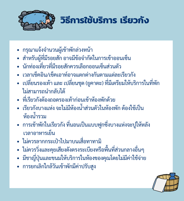 วิธีการใช้บริการ เรียวกัง