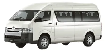 Toyota Hiace Grand Cabin หลังคาสูง ด้านหน้า (North RENT A CAR)