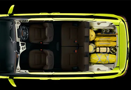 Toyota Sienta มุมมองจากด้านบน การจัดวางสัมภาระ (TOYOTA Rent a Car)