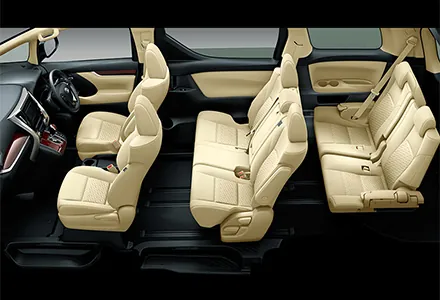 Toyota Vellfire ภายใน เบาะแถว 2 และแถว 3 (TOYOTA Rent a Car)